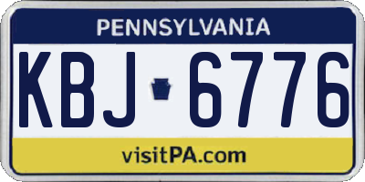 PA license plate KBJ6776