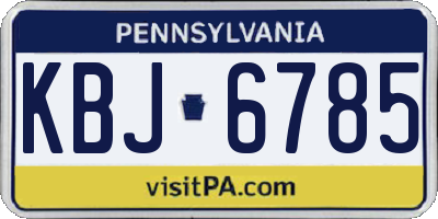 PA license plate KBJ6785