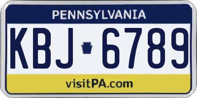 PA license plate KBJ6789