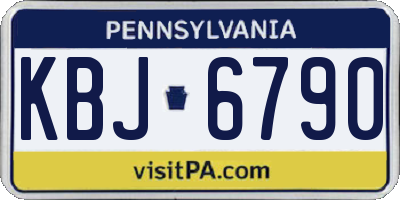 PA license plate KBJ6790