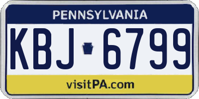 PA license plate KBJ6799