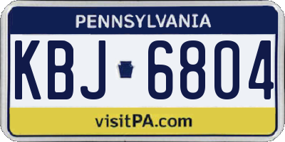PA license plate KBJ6804