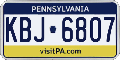 PA license plate KBJ6807