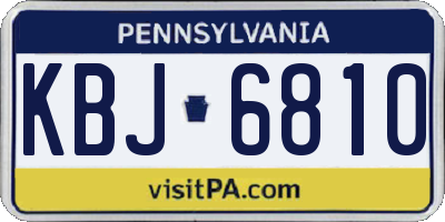 PA license plate KBJ6810
