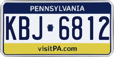 PA license plate KBJ6812