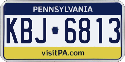 PA license plate KBJ6813
