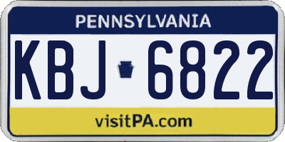 PA license plate KBJ6822