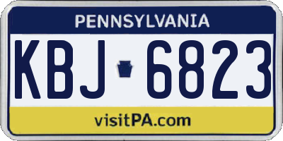 PA license plate KBJ6823