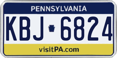 PA license plate KBJ6824