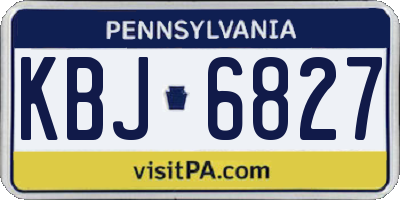 PA license plate KBJ6827