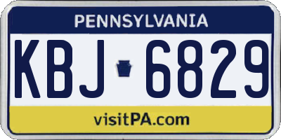 PA license plate KBJ6829