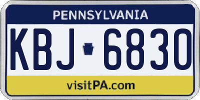 PA license plate KBJ6830