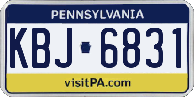 PA license plate KBJ6831