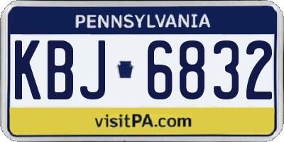 PA license plate KBJ6832
