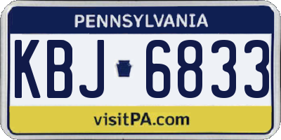 PA license plate KBJ6833