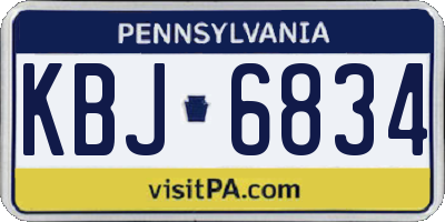 PA license plate KBJ6834