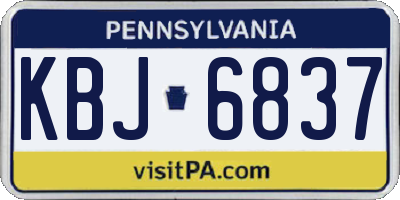 PA license plate KBJ6837