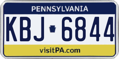 PA license plate KBJ6844