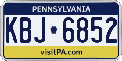 PA license plate KBJ6852