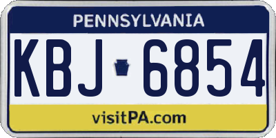 PA license plate KBJ6854