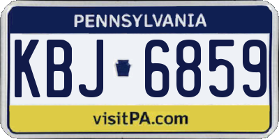 PA license plate KBJ6859