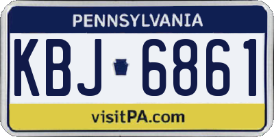 PA license plate KBJ6861