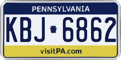PA license plate KBJ6862