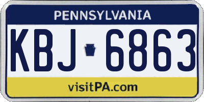 PA license plate KBJ6863