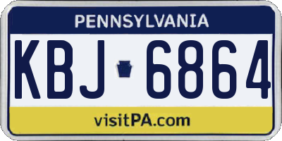 PA license plate KBJ6864