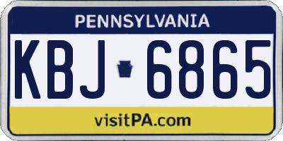 PA license plate KBJ6865