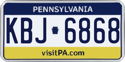PA license plate KBJ6868