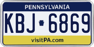 PA license plate KBJ6869