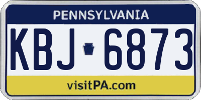 PA license plate KBJ6873