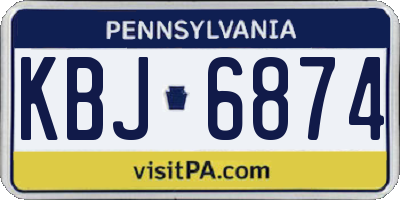 PA license plate KBJ6874