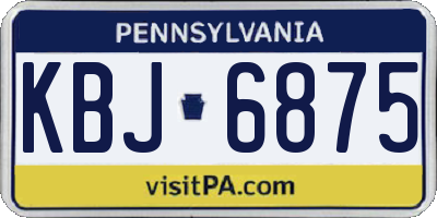 PA license plate KBJ6875