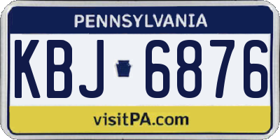 PA license plate KBJ6876