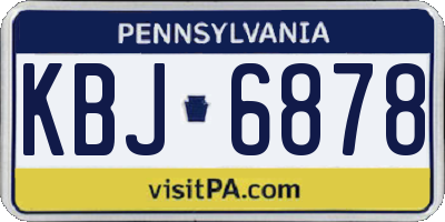 PA license plate KBJ6878