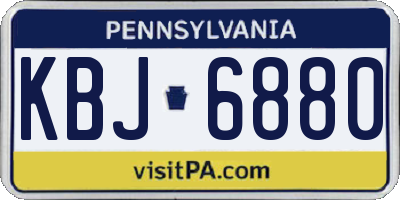 PA license plate KBJ6880
