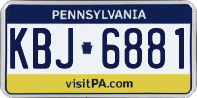 PA license plate KBJ6881