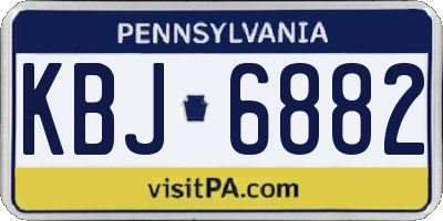 PA license plate KBJ6882