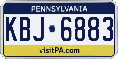 PA license plate KBJ6883