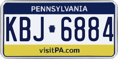 PA license plate KBJ6884
