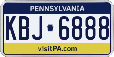 PA license plate KBJ6888