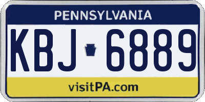 PA license plate KBJ6889
