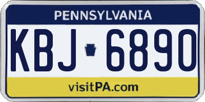 PA license plate KBJ6890