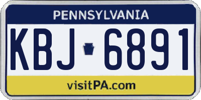 PA license plate KBJ6891