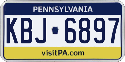 PA license plate KBJ6897