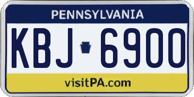 PA license plate KBJ6900