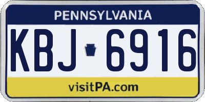 PA license plate KBJ6916