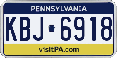 PA license plate KBJ6918